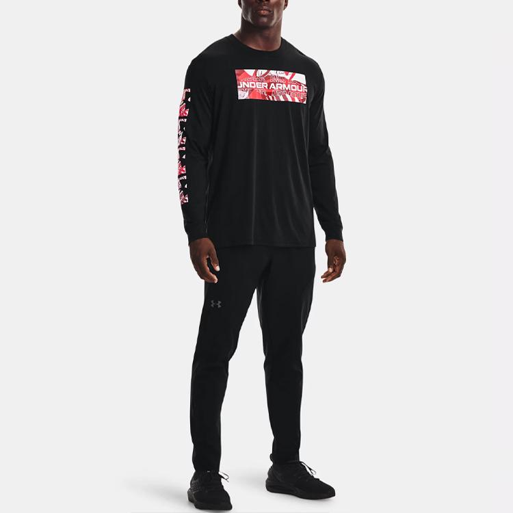 Under Armour Printed Crew Neck Pullover T-Shirt Men tops Black 1370531-001