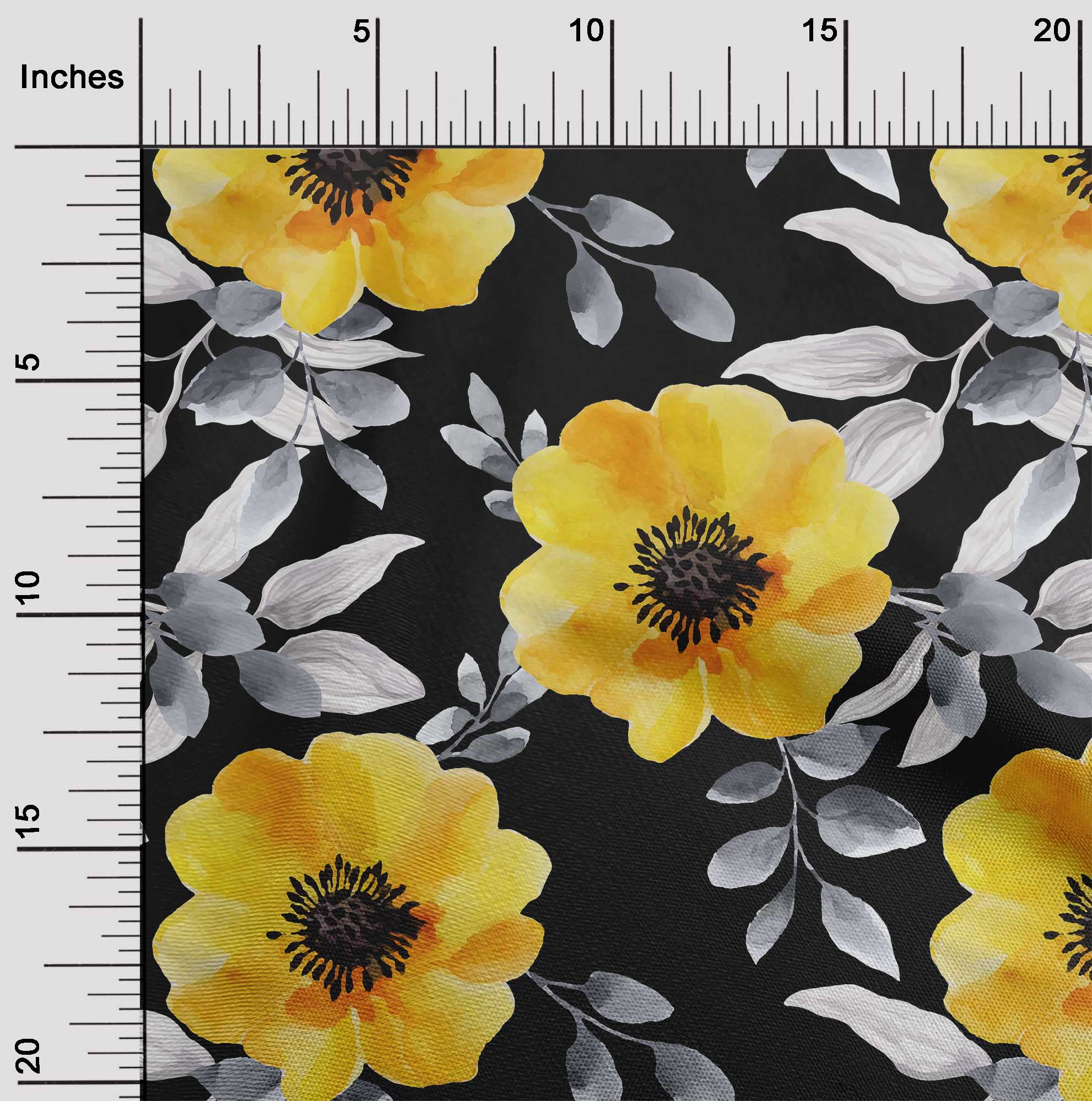 

OneOone Cotton Flex Pink Fabric Leaves & Floral Watercolor Тканина для пошиття друкованої тканини для рукоділля у дворі 40 дюймів 42 Inch Wide - Viscose Chiffon жовтий