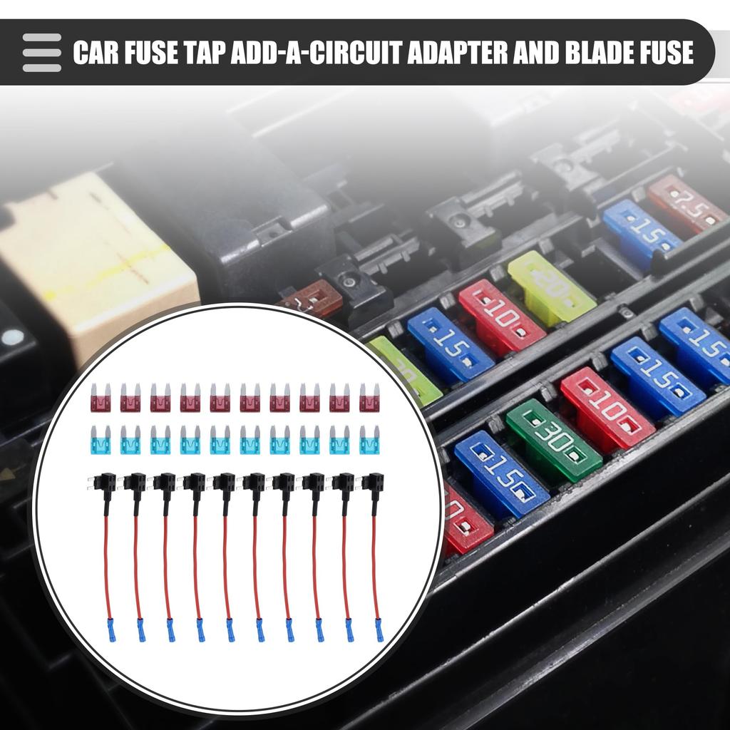 ACROPIX 1 Set of 10 Universal Add Circuit Mini Fuse Tap Holder Adapter