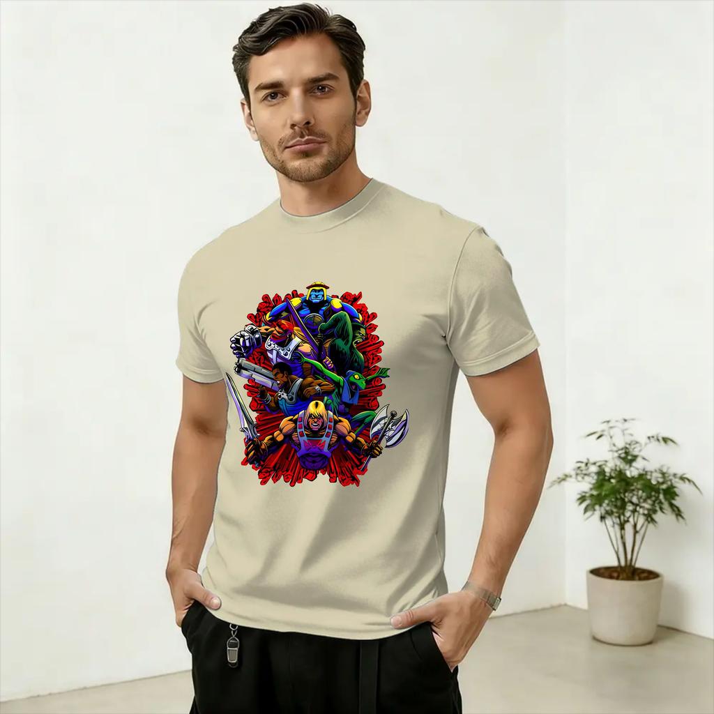 HHe Unisexs Power Unisexs T Shirts Vintage Tees Short Sleeve Round Collar TShirt Cotton Original Clothing