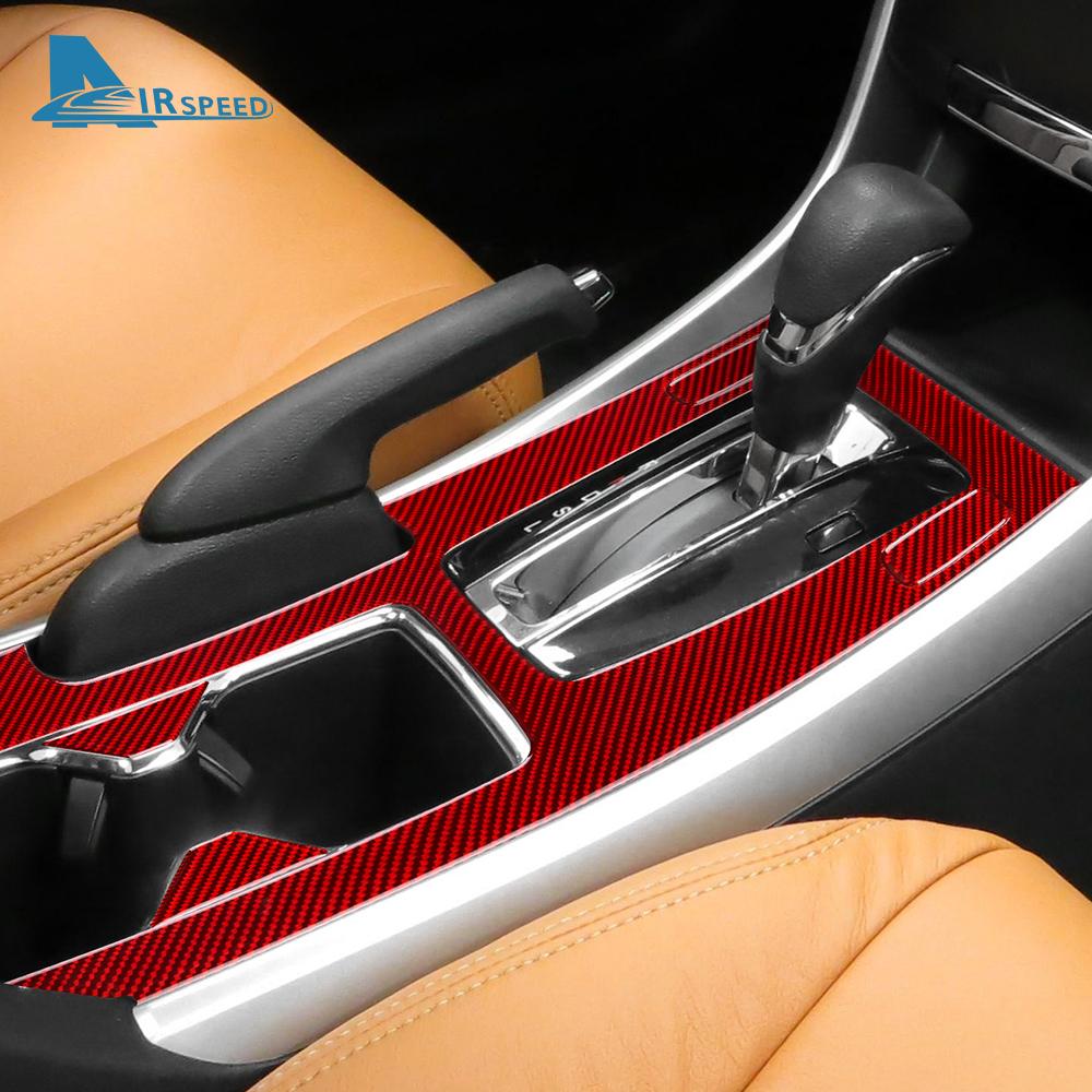 Prawdziwa Miękka Naklejka z Włókna Węglowego Do Honda Accord 2013 2014 2015 2016 2017 LHD Samochód Panel Środkowy Zmiany Biegów Pokrycie Wykończenia Wnętrza