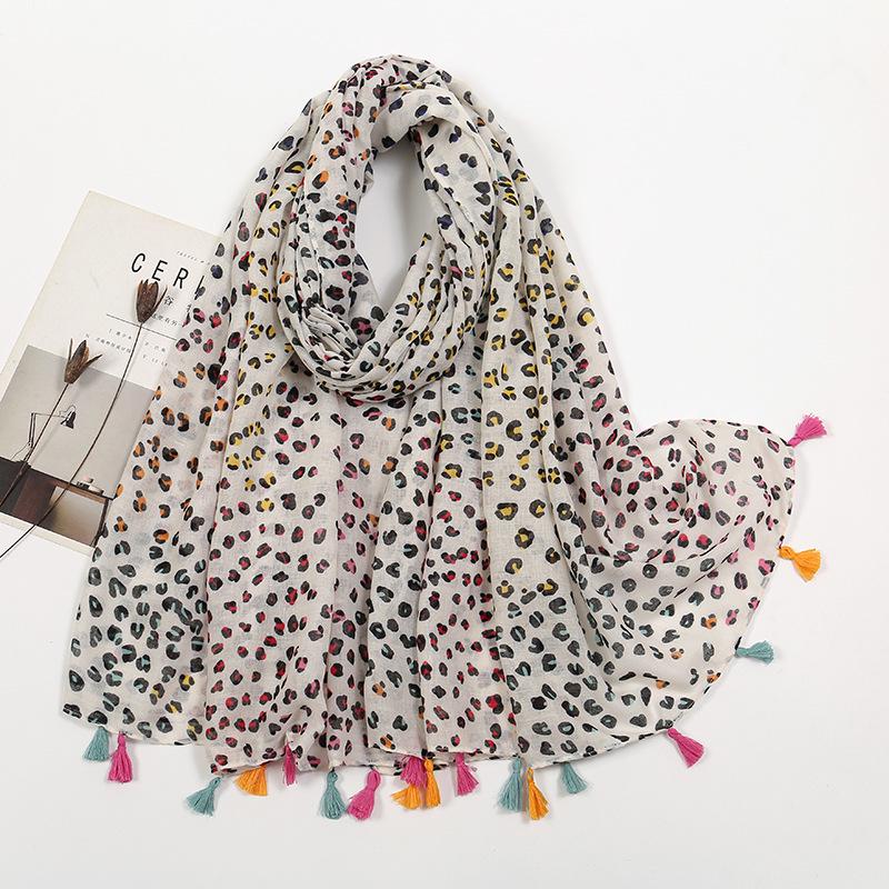 Bohemian Colorful Printed Women's Tassel Scarf - Perfect for Seaside Vacations and Sun Protection