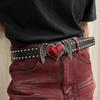 Hip-hop Heart Waistband Y2k Jeans Belt High Quality Black Rivet Belt  Men Women