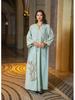 AB309 Dubai Embroidered Sequin Long-Sleeve Dress for Women