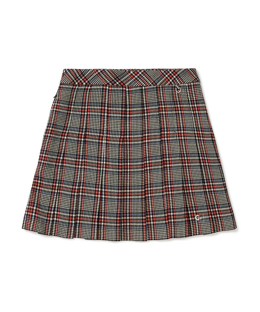 Clove [22Fw Clove] Check Pleated Skirt (Red)