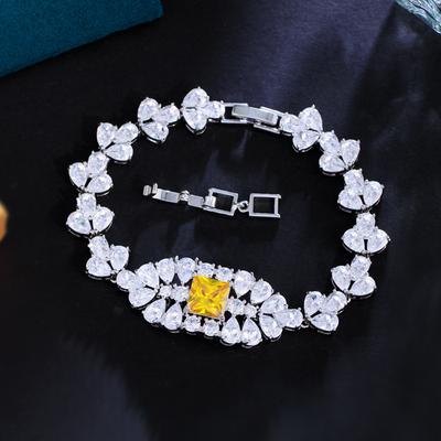 French Light Luxury High-End Micro-Inlaid Zircon Bracelet Jewelry Designer Yellow Diamond Hand Jewelry