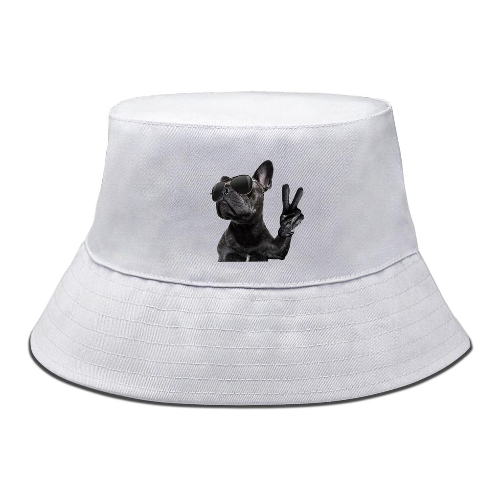 Cool Dog Wear Glasses Print UV Protection Bucket Hat Solid Bucket Hats Man Warm Fisherman Ideal Choice For Hiking Summer Hat