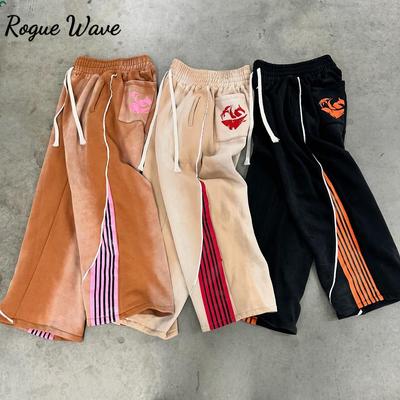RogueWave Y2k Módní pruhované kalhoty Nový americký retro hip hop Pánské Dámské Jogger Stahovací tepláky Nadměrné Kapsáčové kalhoty Streetwear