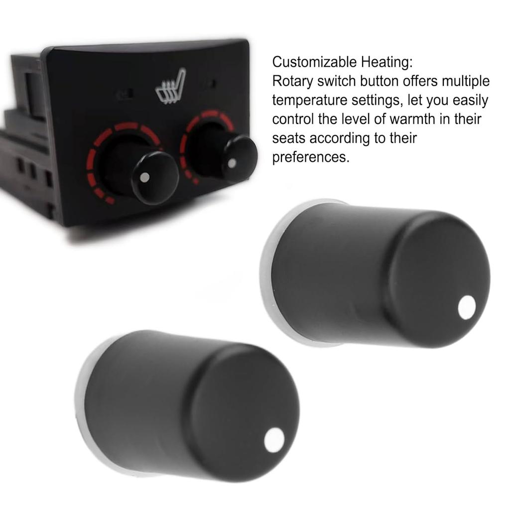 KIMISS Heated Seat Switch, 2pcs Car Seat Heater Switch Knob Seat Heating Ventilation Switch Rotating Knob for LC200 2008 to 2015