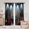 2pcs Window Drapes Rock Band Themed Machine Washable Fabric,Without Electricity Festive Backdrops Applies To Decorations