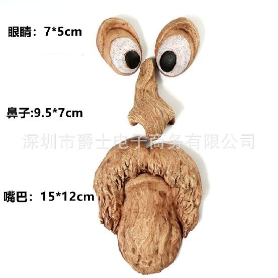 Best-selling large-sized bark-faced tree ornament, featuring facial features, for Easter decorations, garden, and courtyard tree hanging