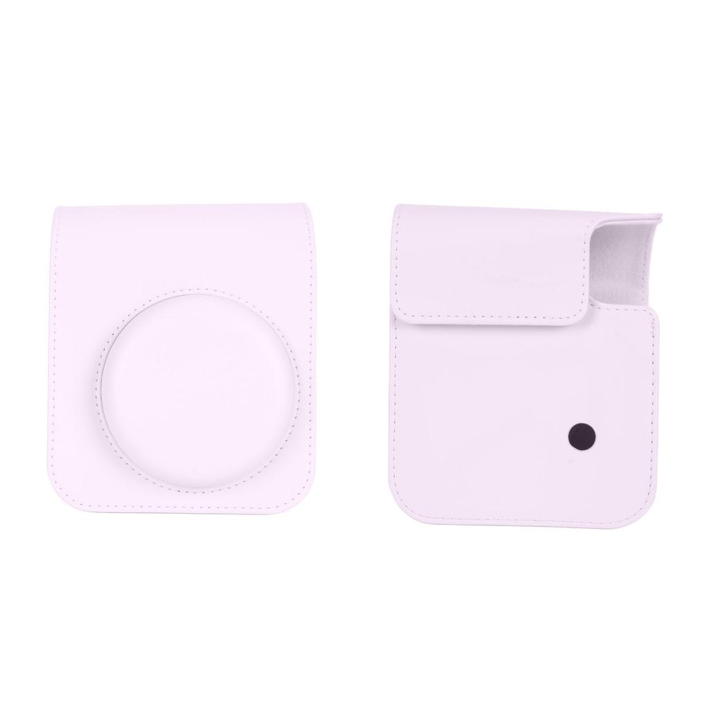 Camera Case PU Leather Protective Camera Cover Bag with Adjustable Shoulder Strap for Fuji Instax Mini 12 Purple