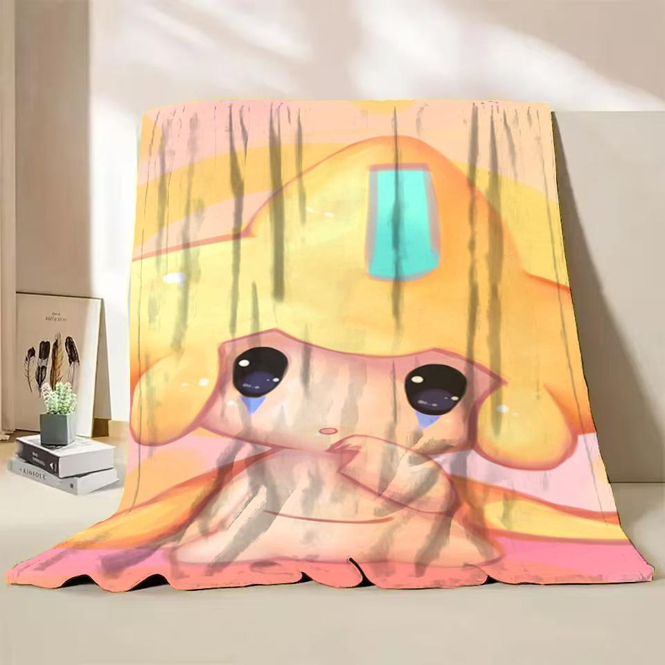 Pokemon Jirachi Cartoon Flannel Fluffy Blanket for Home Bedroom Bed Sofa Office Children Cover Adult Soft Blanket Baby Cute Gift