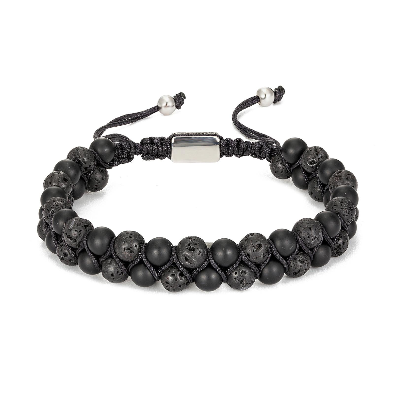Fashion volcanic stone beaded bracelet, men s and women s woven natural stone bracelet bracelet.