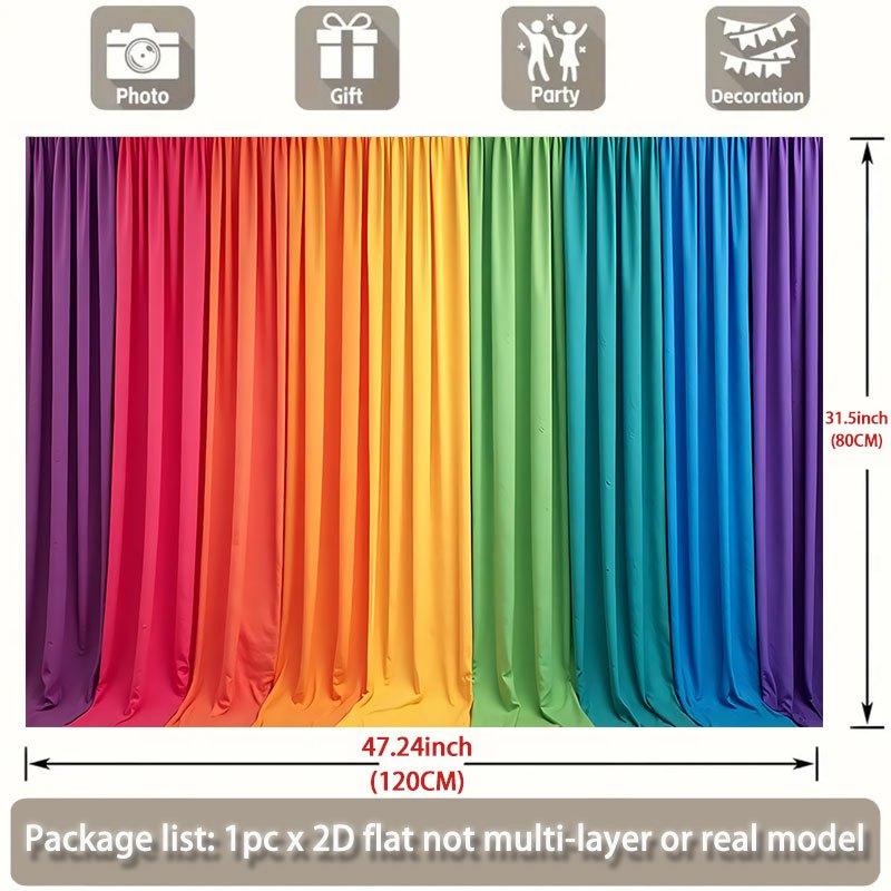 2D Plane - A single 2D plane banner with a set of brightly colored rainbow-colored curtains decorating it.