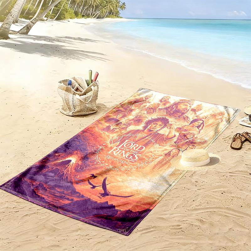 Middle-earth's Epic Saga beach towel Portable for travel Beach towel for vacation photos seaside Absorbent bath towel Outdoor pool towel Fashion
