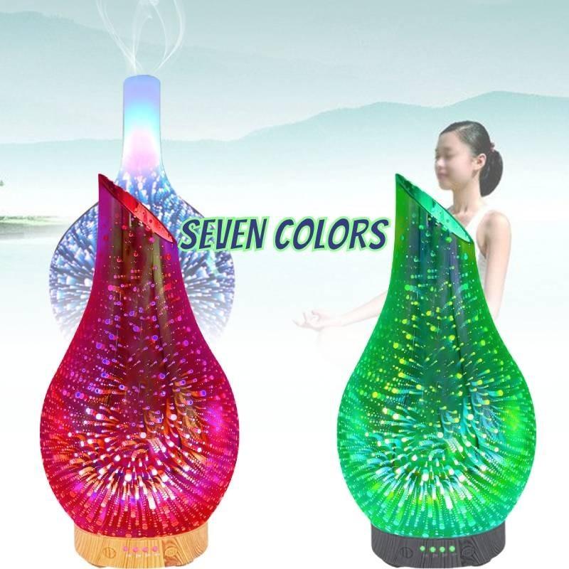 Seven Vase Humidifier Color Led Night Lights Essential Oil Diffuser Home Quiet