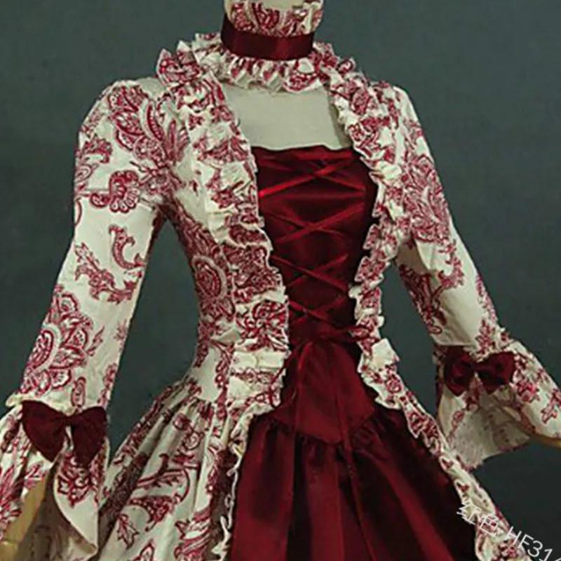 Damen Cosplay Marie Antoinette Kleid Mittelalterliches Glockenärmel Viktorianische Party Formelles Kleid Renaissance Gotisches Florales Gewand Übergröße