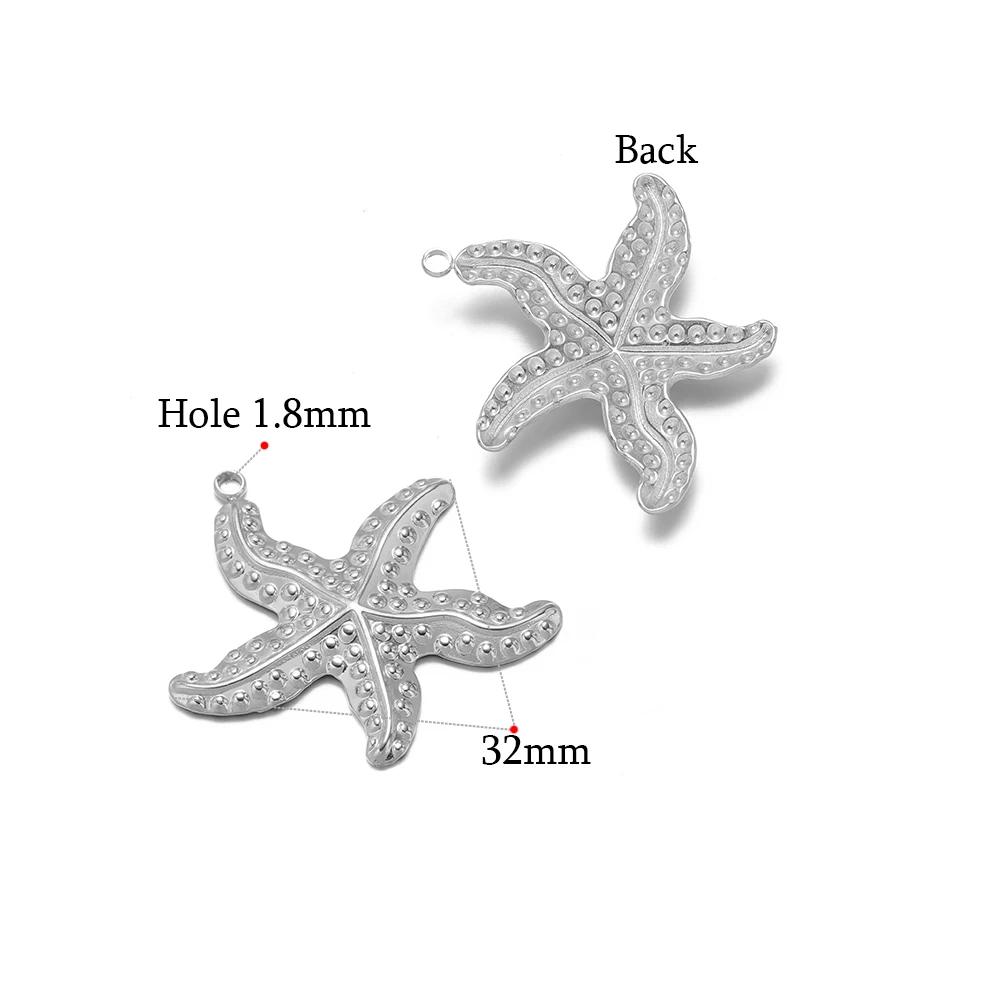 5 Stück Gold Seestern Muschel Anhänger für DIY Schmuck Zubehör Edelstahl Halsketten Anhänger Armbänder Zubehör Ohrringe Herstellung