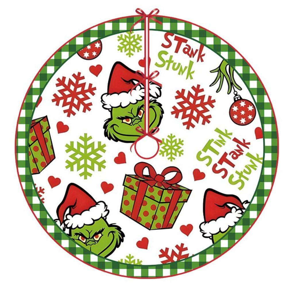 Christmas Tree Crafts Decoration Bottom Tree Skirt Tree Circumference Cartoon Print