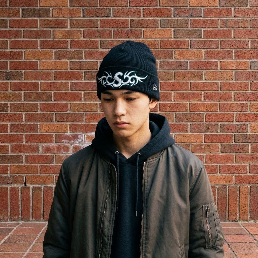 Used SUPREMENEWERA [Supreme x New Era] Beanie embroidery