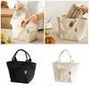 1pc Versatile Canvas Insulated Lunch Bag with Zipper Portable Storage Tote for Travel & Picnics Easy-Clean Square Organizer