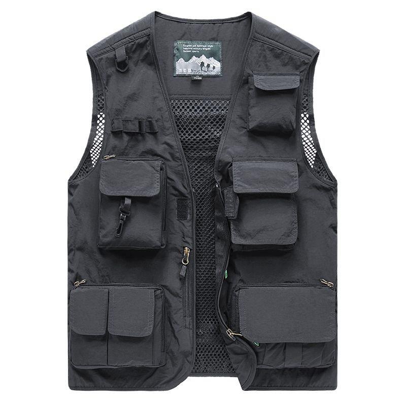 Men's Multi-Pocket Mesh Vest for Outdoor Photography and Fishing