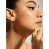 Oval 925 Silver Hoop Ring Earrings E048-04G