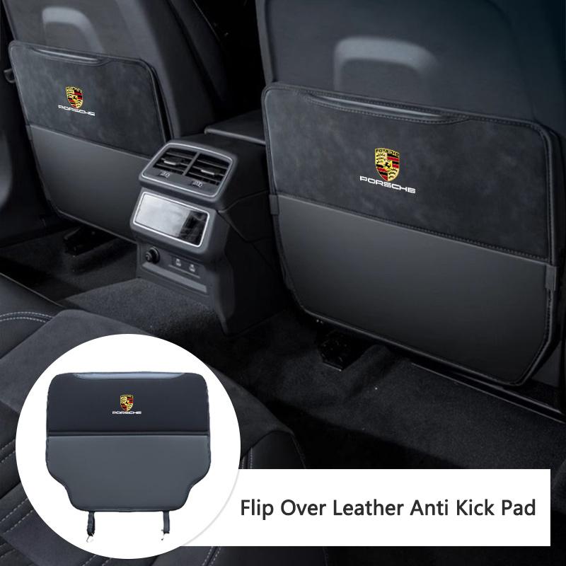 Car Anti-Kick Pad Seat Back Protector Cover Organizer Storage For Porsche Cayenne Panamera Macan 911 718 Taycan Cayman Keyring