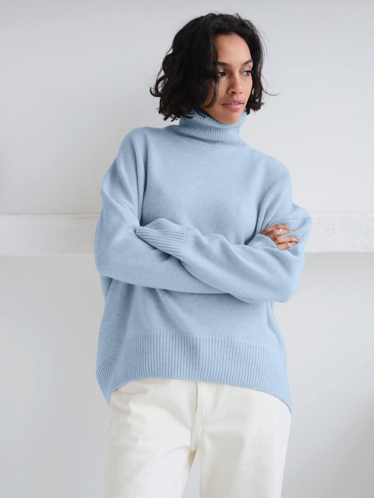 European & American Women's Thick Knit Sweater - Autumn/Winter, Loose High Neck Pullover