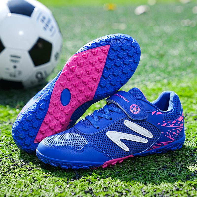 2024 new mesh children's football shoes girls and boys flat-bottomed broken nails primary and secondary school students anti-skid training shoes