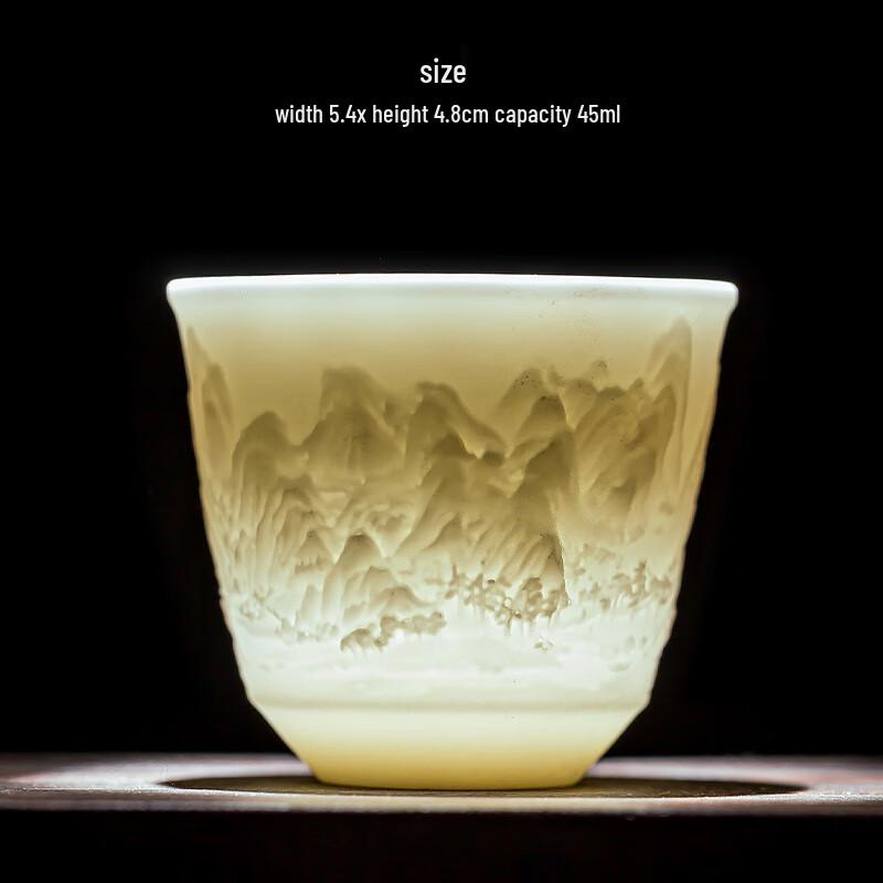 Jialang Embossed Landscape White Porcelain Kung Fu Tea Set
