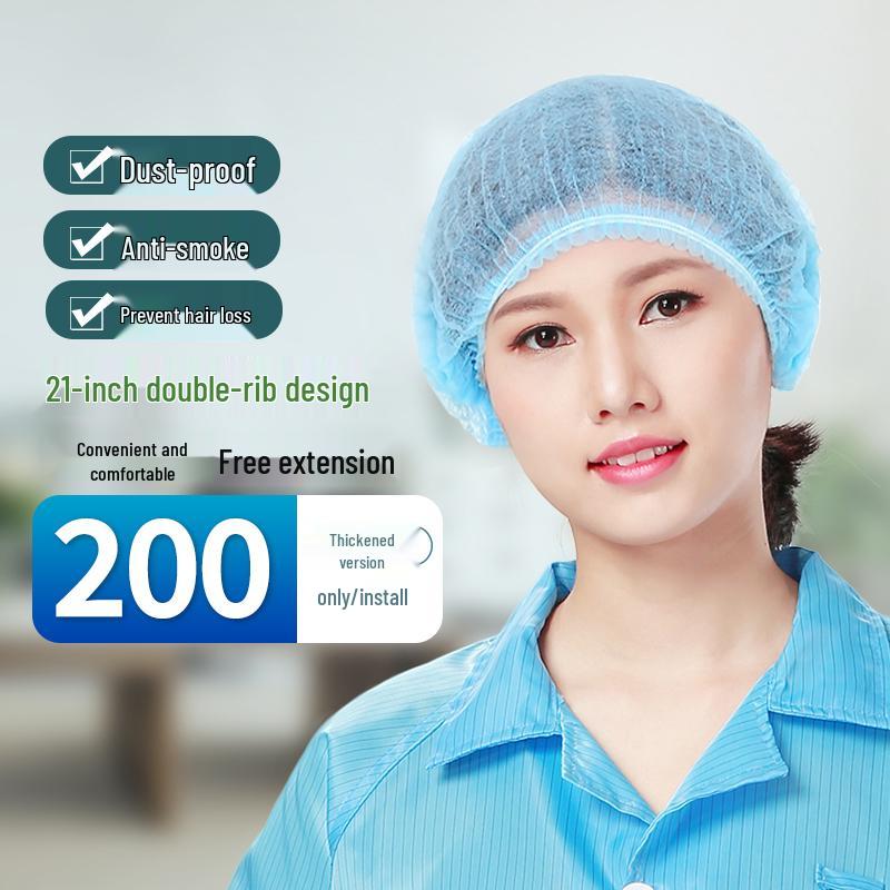 Disposable Hairnet Cap: Breathable, Non-Woven, Dustproof Mesh for Catering and Kitchen Use