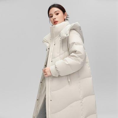 Women's Clothing Medium and Long Down Jacket Commuter Casual Solid Color Loose and Thin Thickened Warm Down Jacket Women