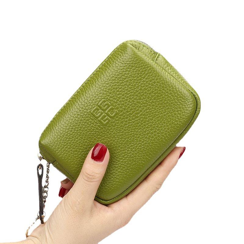 Originálna kožená mincovka s krúžkom na kľúče - Dámska letná mini taštička na zips