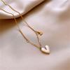 Small Heart Pendant Necklace Date Jewelry Stainless Steel Texture Suitable for Music Festivals and Fashion Shows