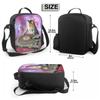 Funny Cat DJ Insulated Lunch Box Leakproof Portable Lunch Bag with Adjustable Shoulder Strap Reusable Cooler Tote Bag for Picnic
