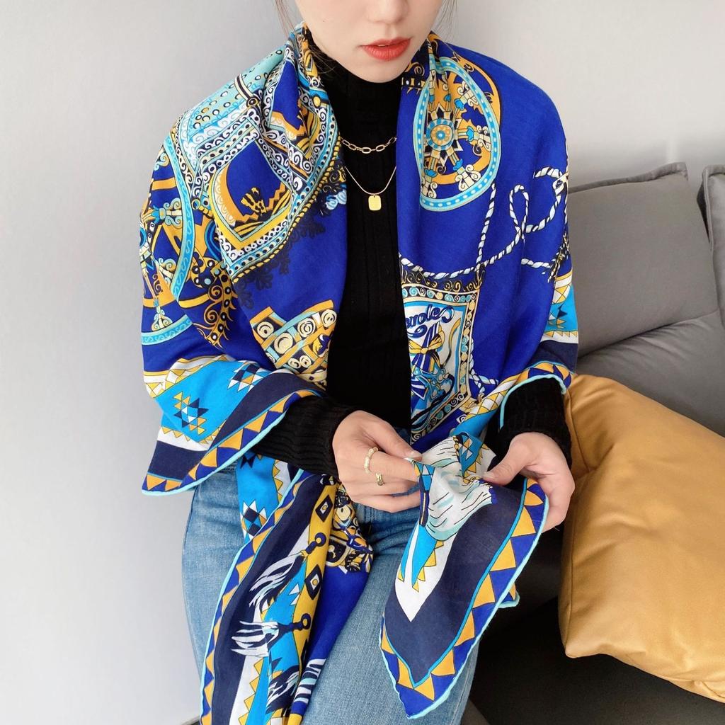 Early autumn new herringbone scarf large square scarf temperament shawl fashion decoration versatile silk scarf women