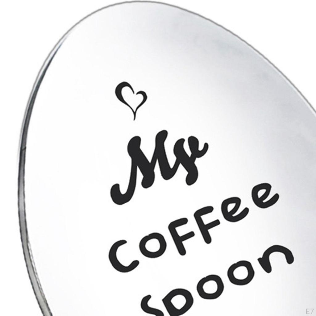 Stainless Engraved Steel Spoon Mothers Day Gifts Cooking Ice Cream For Hiking Porridge