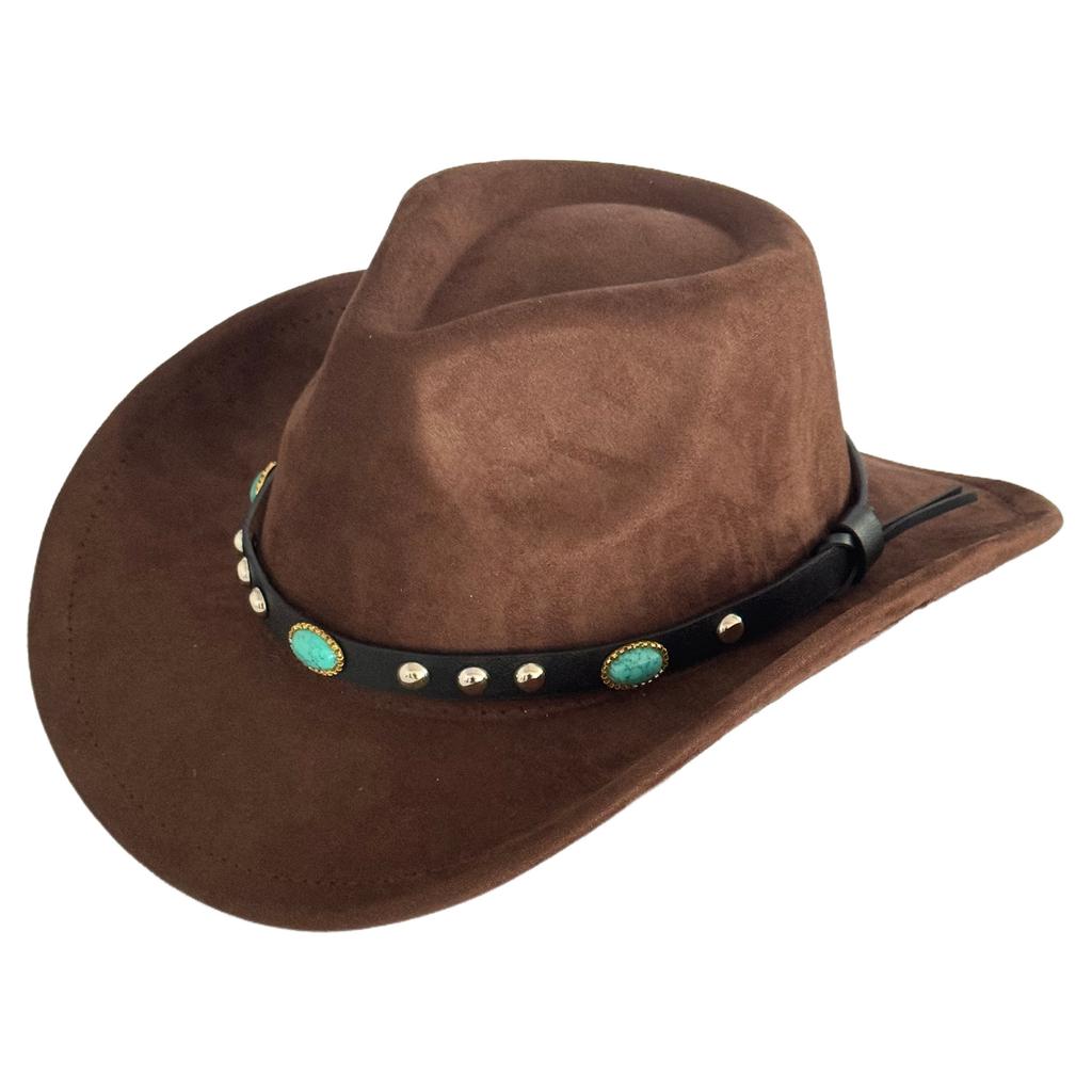 Hot-selling retro bull's head big-brimmed top hat, European and American suede western cowboy hat, men's temperament jazz hat