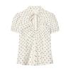   European and American style, new women's fashion, chic poplin top, 4661035 fashionable bow decoration