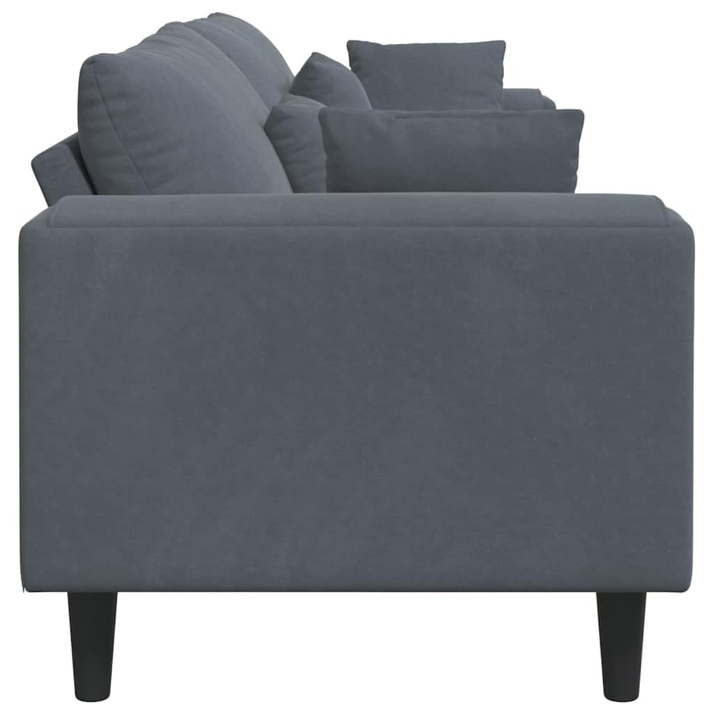 Dark Grey Sofa 250 X 77 X 76 Cm Velvet