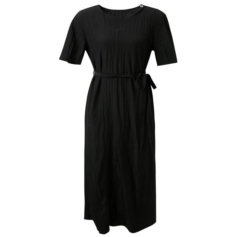 Sancai 2025 Summer Tie-Waist Acetate A-Line Maxi Dress