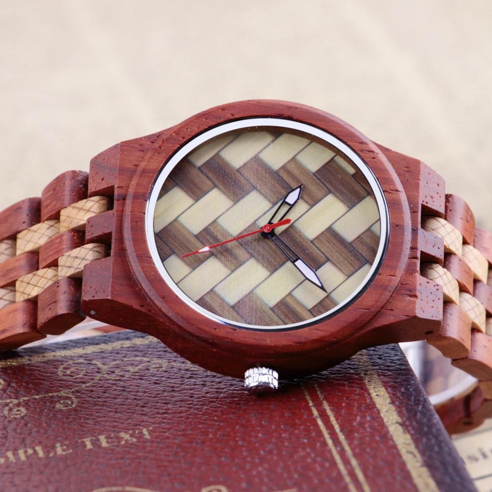 Nature Wood Bamboo Watch Men Handmade Full Wooden Creative Men's Watches New Fashion Quartz Digital Clock Christmas Gift