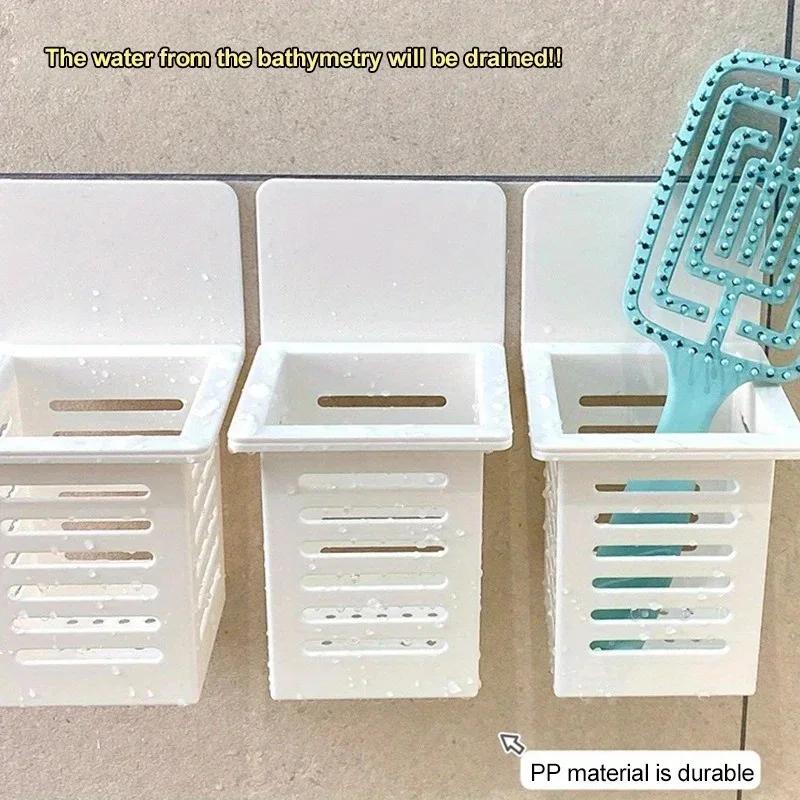 1/3pcs Wall Mounted Holder Drain Self-Adhesive Toothpaste Toothbrush Storage Rack Bathroom Daily Necessities Organizer