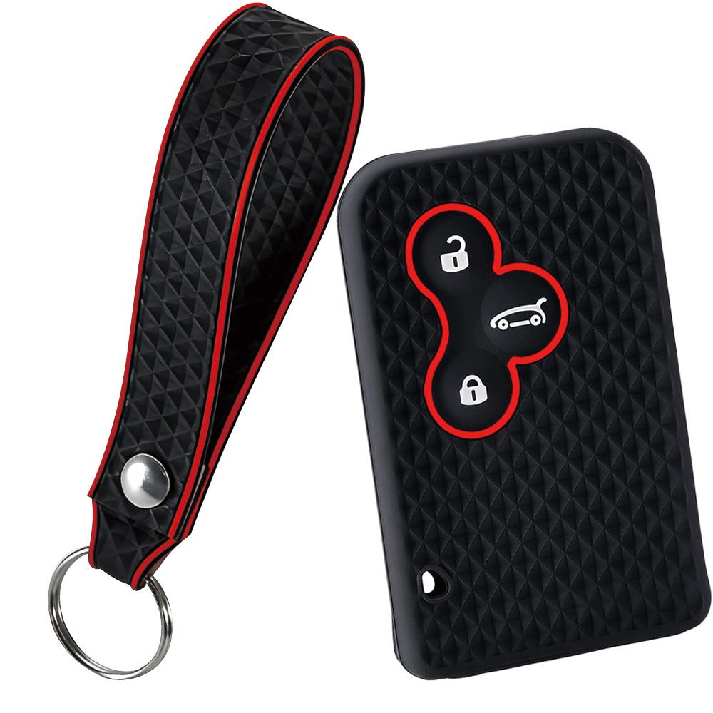 Portachiavi Per Renault Scenic Clio Logan Megane 2 3 Koleos Custodia Copri Chiave Auto a 3 Pulsanti