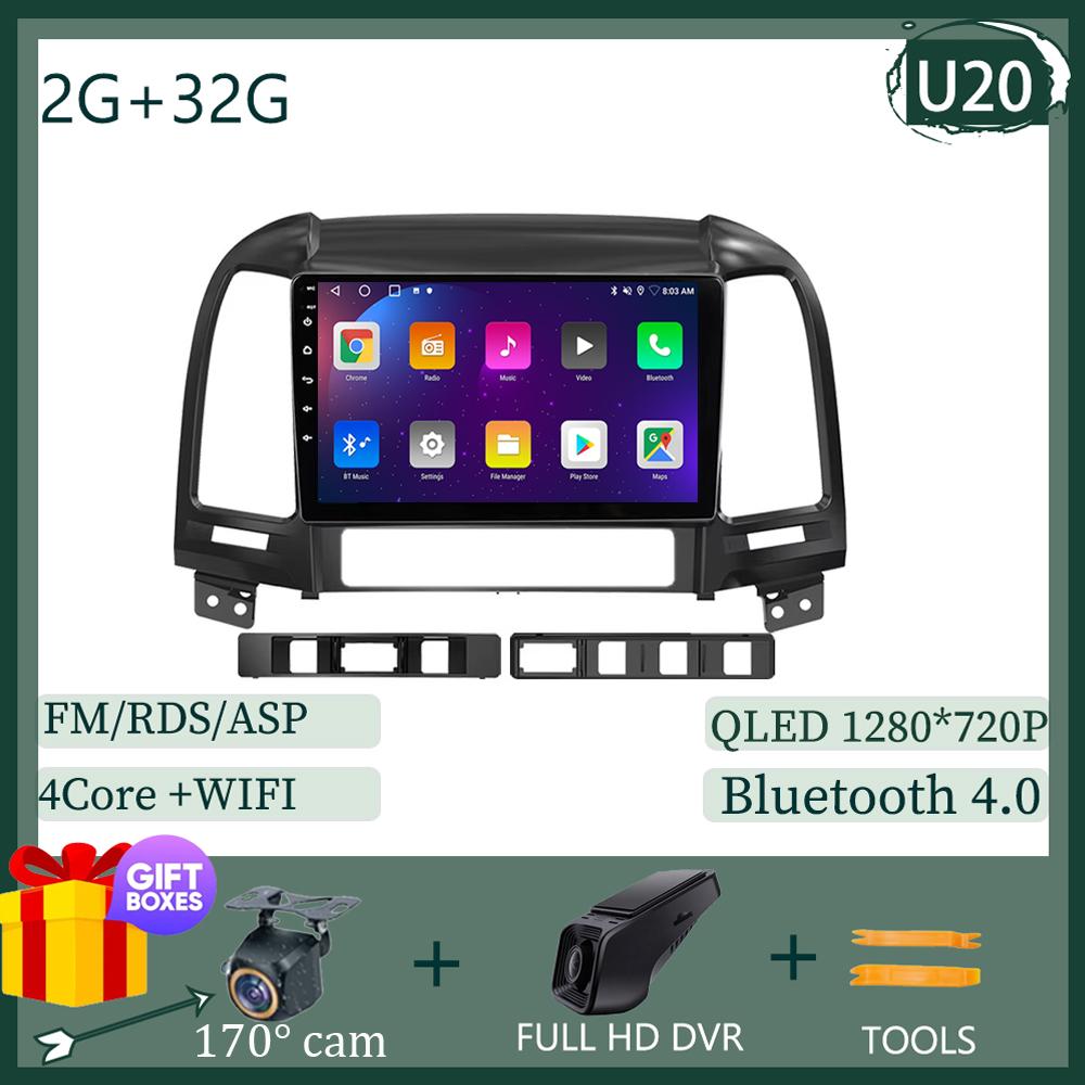 Android 2din Car Radio Multimidia Video Player Navigation GPS For Hyundai Santa Fe 2 2006-2012 8 Core Head Unit Carplay Wifi BT