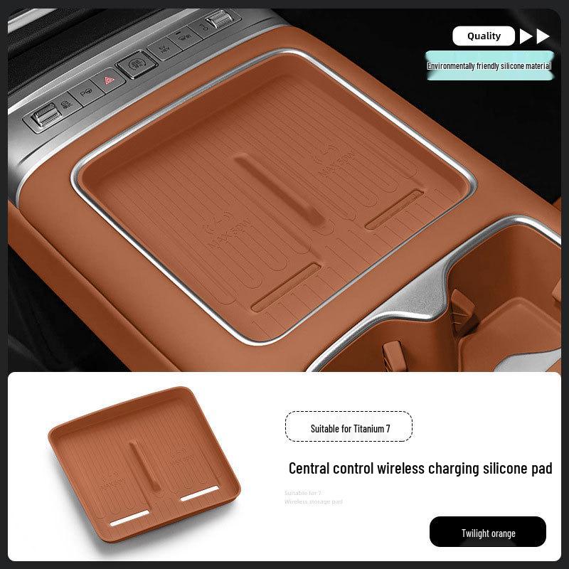 Silicone Wireless Charging Anti-slip Pad for BYD Leopard Titanium 7 Center Console Accessories