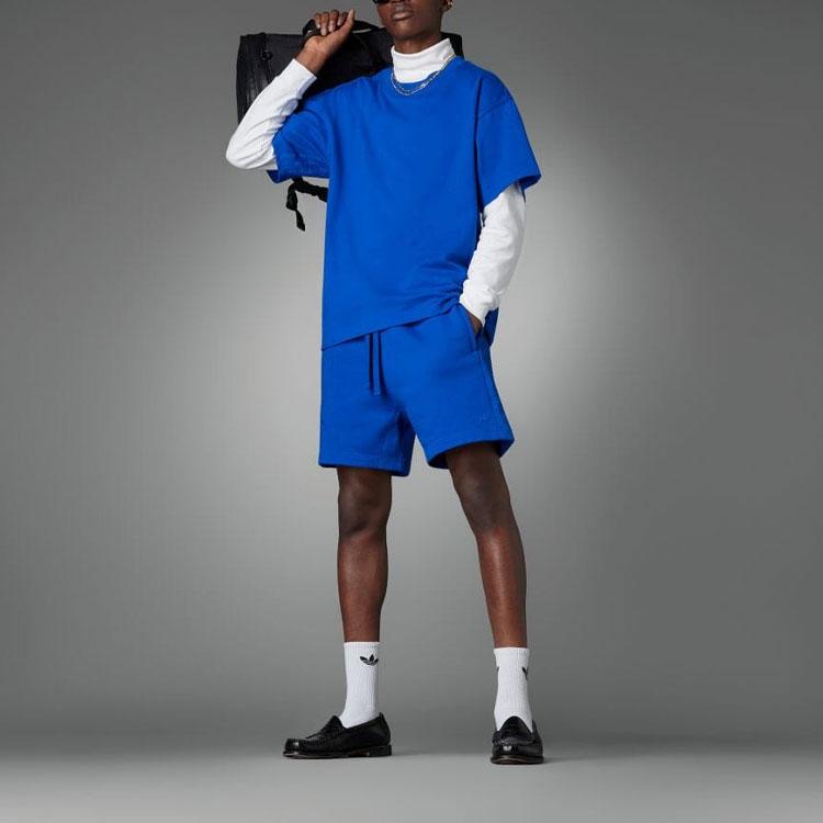 Adidas Originals Trefoil Pure Casual Round Neck Pullover Short Sleeve T-shirt Men Tops Blue HM5114