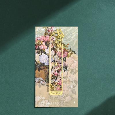 High Quality Metal Metal Bookmark Hollow Oil Painting Reading Book Clip Sunflower Lotus Rose Butterfly Pagination Mark Gifts